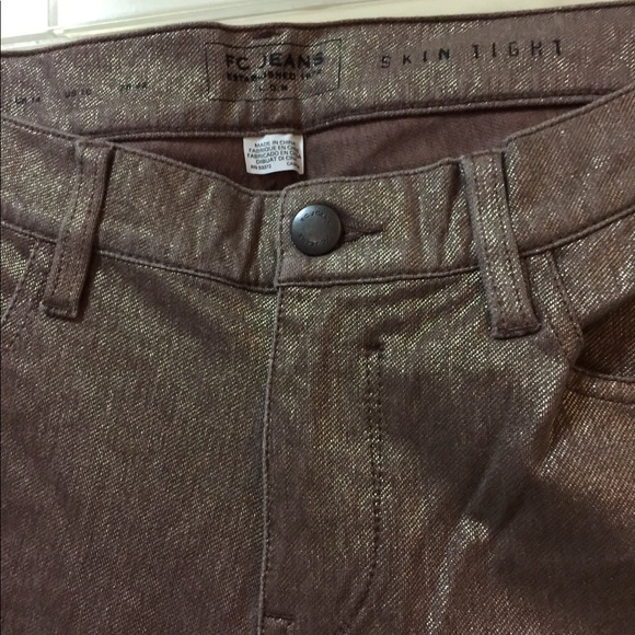 French Connection Metallic Cropped Skinny Size 10 - Picture 2 of 3